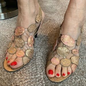 Metallic multi-color Ladies sandals